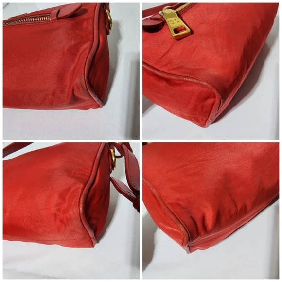 Authentic PRADA Tessuto Nylon Small Shoulder Bag Red - Picture 5 of 15